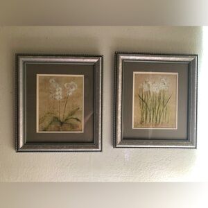 14x16” set cherry bloom vintage framed floral art